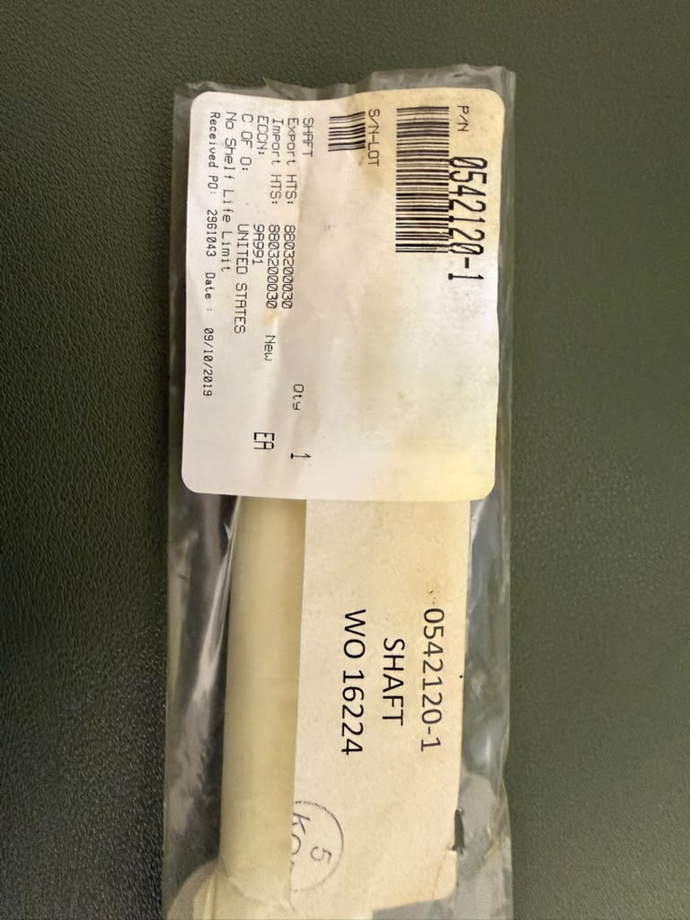 Cessna 0542120-1 nose gear shimmy dampener shaft label and work order tag