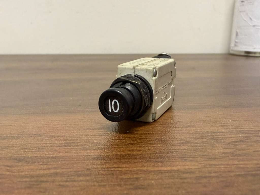 Klixon 7277-2-10 Push-Pull Circuit Breaker 10 Amp – As Removed